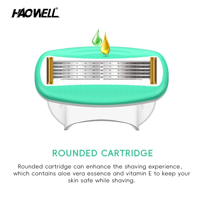 Cute Women Razor, Disposable Razor With 5 Blades, Womens Razors For Shaving With Organic Lubricating Strip